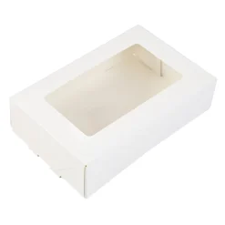 Taartdoos met venster 19x12,5x5cm. Wit 3st