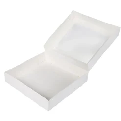 Taartdoos met venster 30x30x6cm. Wit 50st