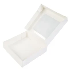 Taartdoos met venster 19x19x5cm. Wit 50st