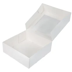 Taartdoos met venster 26x26x9cm. Wit 50st