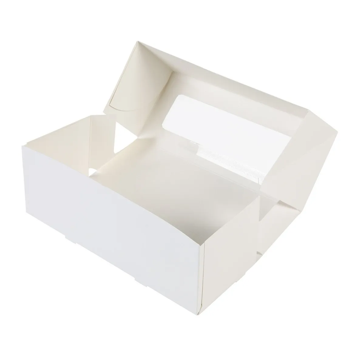Taartdoos met venster 26x12x7cm. Wit 50st