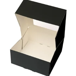 Taartdoos met venster 19x19x9cm. Zwart 50st