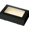 Taartdoos met venster 19x12,5x5cm. Zwart 3st