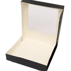 Taartdoos met venster 30x30x6cm. Zwart 3st