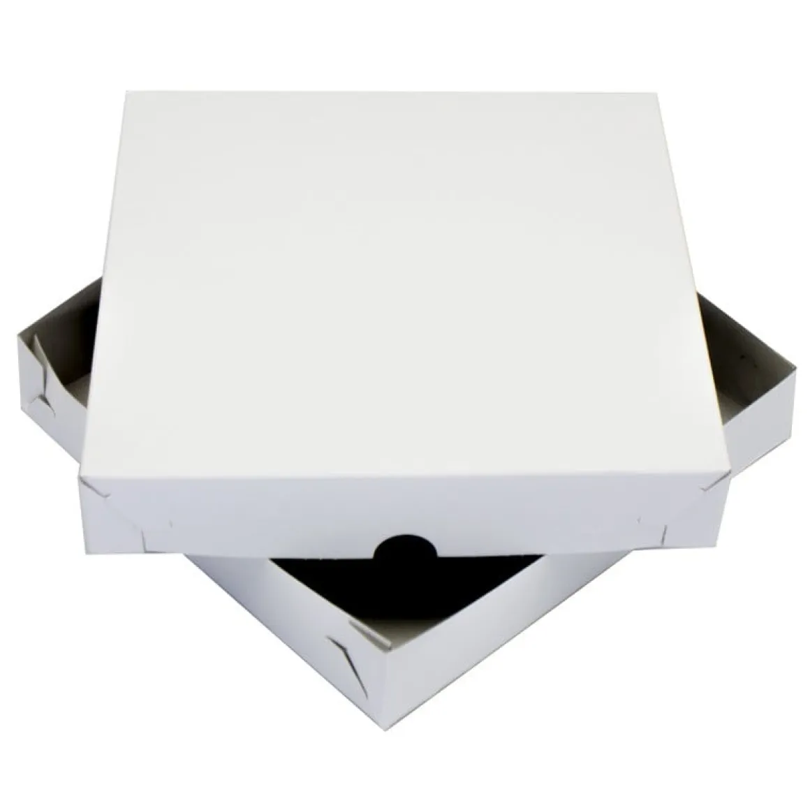 Taartdoos Zwanenhals Laag Model 25x25x4,5cm. Wit 10st