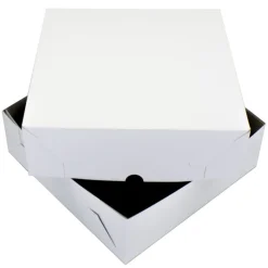 Taartdoos Zwanenhals 30x30x9cm. Wit 10st