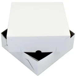 Taartdoos Zwanenhals 25x25x9cm. Wit 10st