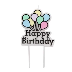 Taartkaarsje Happy Birthday Ballonnen**