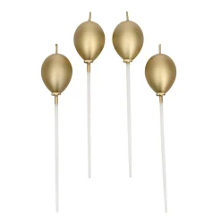 Taartkaarsjes Ballonnen Goud 4st
