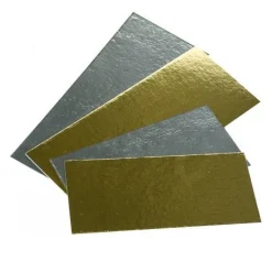 Taartkarton Goud/Zilver Rechthoek 20,5 x 8,5 cm per stuk