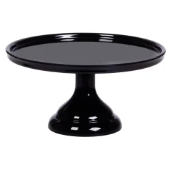 Taartplateau Zwart Melamine Ø23,5x12cm**