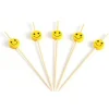 Taartprikker Bamboe Smiley 12cm 150st.
