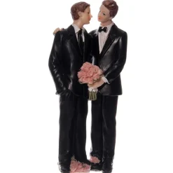 Taarttopper Bruidspaar Mannen Polystone 15cm