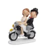 Taarttopper Bruidspaar op Motorfiets Komisch Polystone 8,5cm