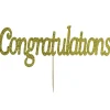 Taarttopper Congratulations Goud 16x5cm**