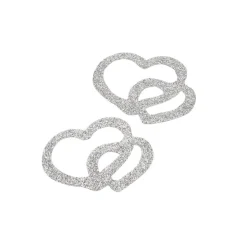 Taarttopper Harten Kunststof Zilver 4cm 10st