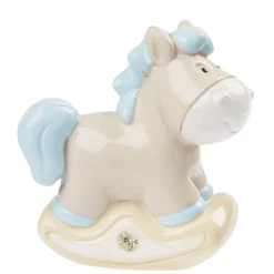 Taarttopper Hobbelpaard Blauw Polystone 4,5cm