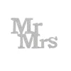 Taarttopper Mr & Mrs Kunststof Zilver 11cm 4st