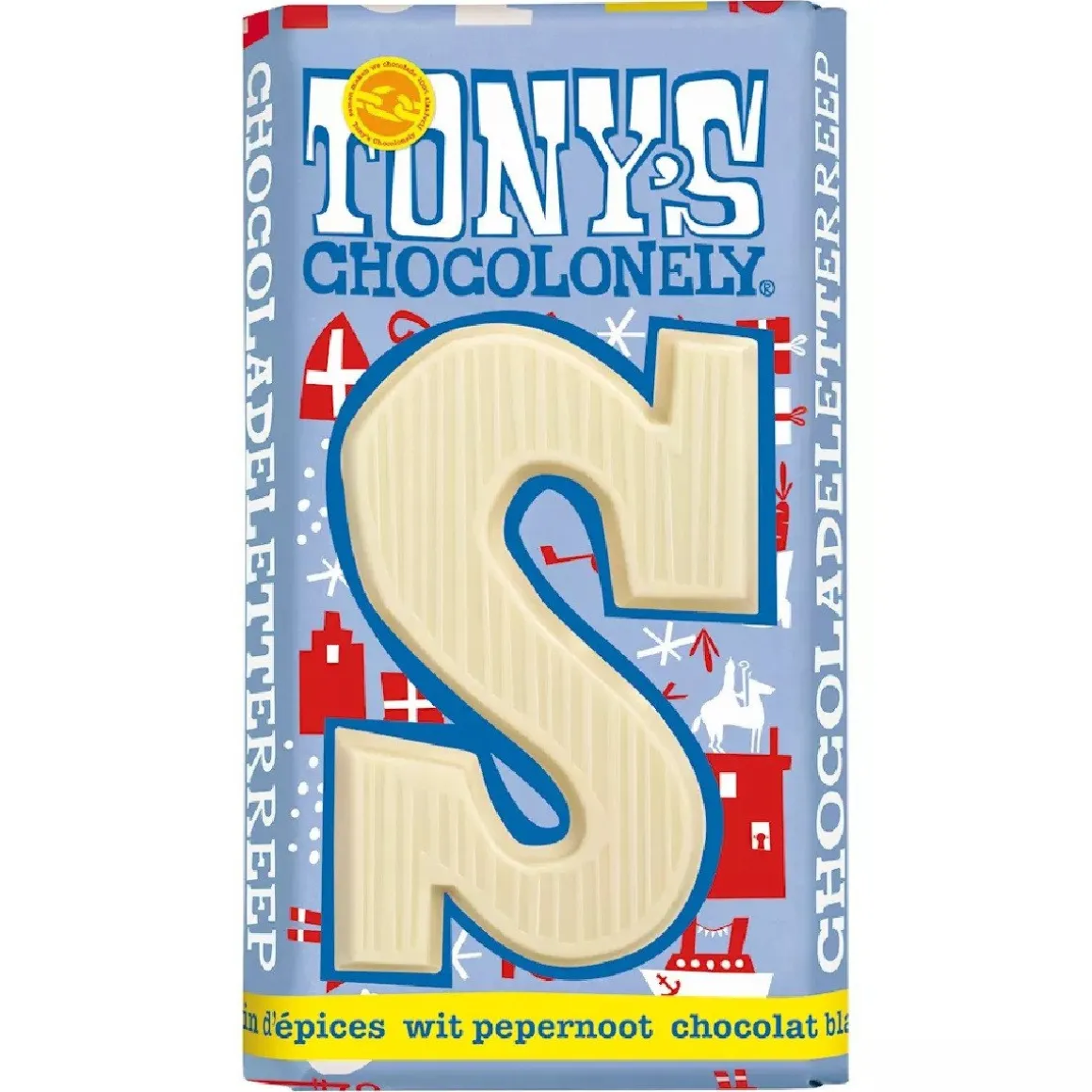 Tony's Chocolonely Letterreep Wit Pepernoot - S - 180g