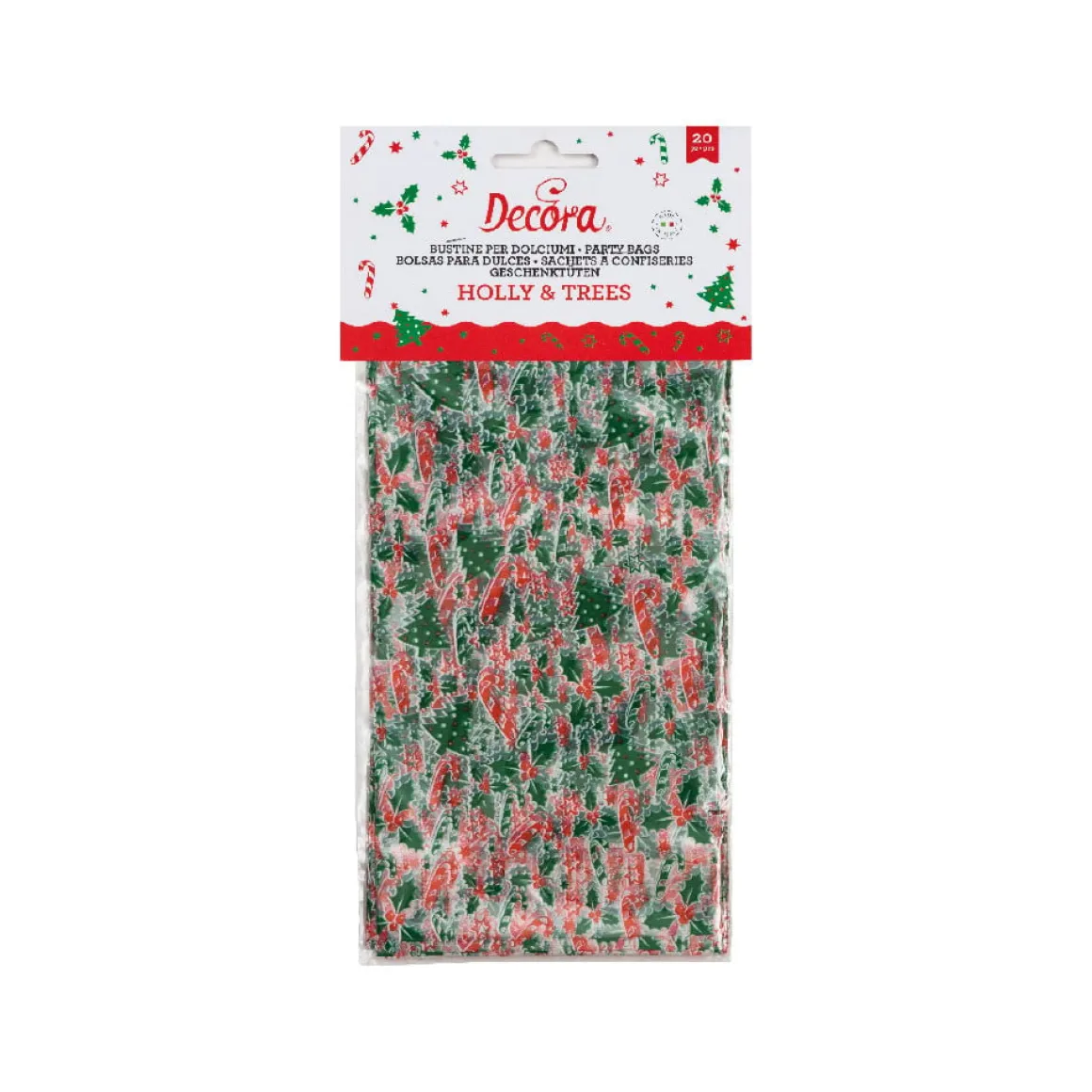 Traktatiezakjes Kerstmis 12,5x3x24(h) cm 20 stuks