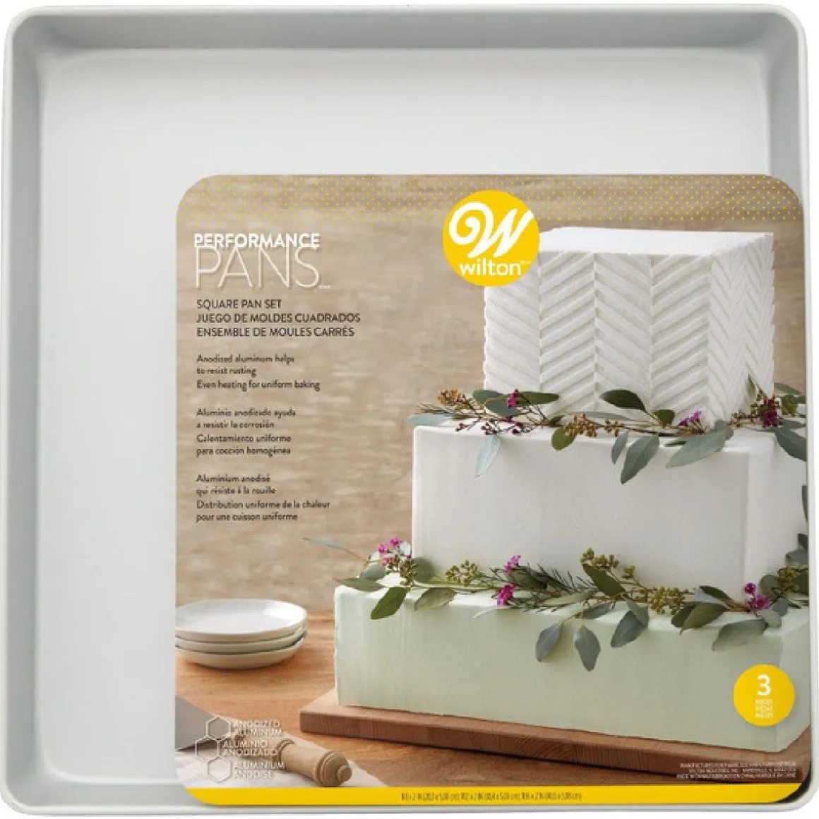 Wilton Performance Taartpan Vierkant 20-35-40cm Set/3