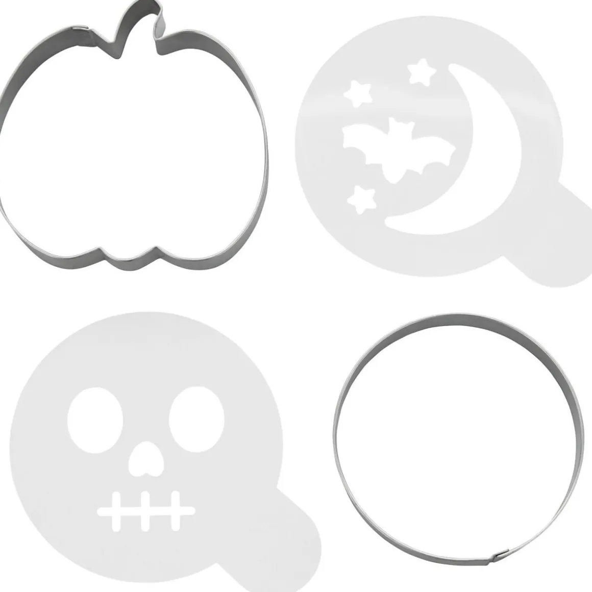 Wilton Uitsteker & Stencil Halloween Set/4